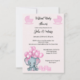 Invitaciones de Chicas de Baby Shower virtual