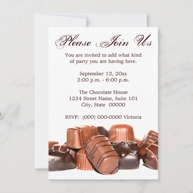 Invitaciones de chocolate (Anverso)