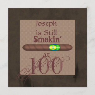 Invitaciones de cigarro a los 100 años masculinos