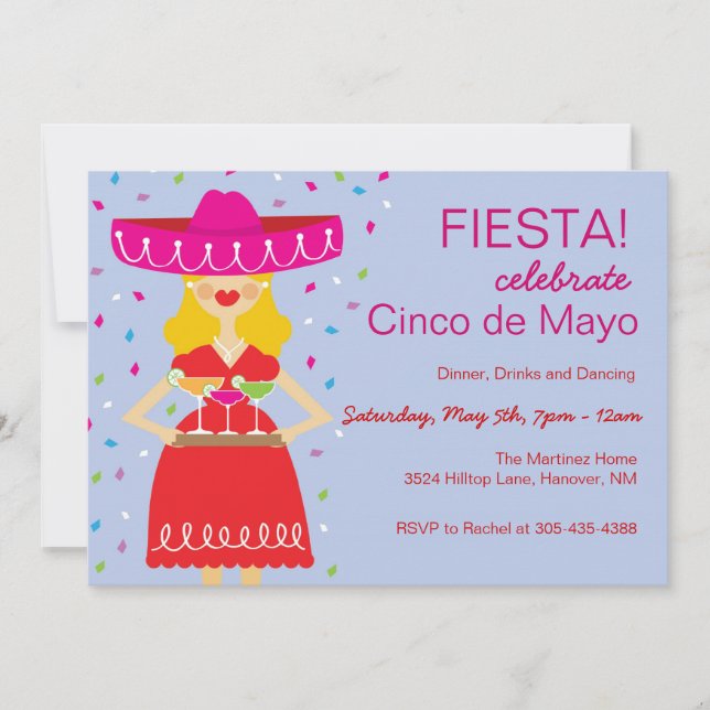 Invitaciones de Cinco de Mayo Margarita (Anverso)