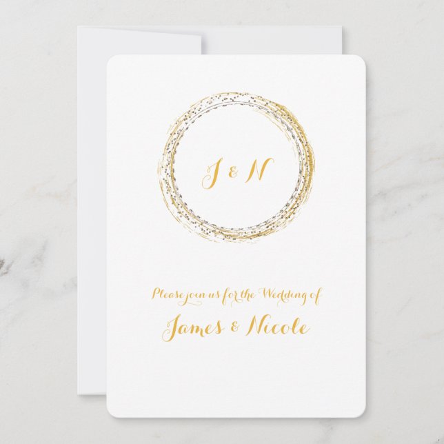 Invitaciones de círculo de glamour con destellos b (Anverso)