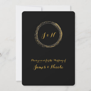 Invitaciones de círculo de glamour con destellos n