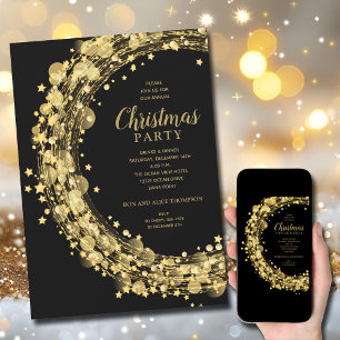 Invitaciones de círculos de estrellas doradas para