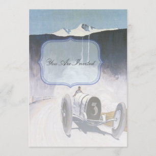 Invitaciones de Coche de Carreras Vintage