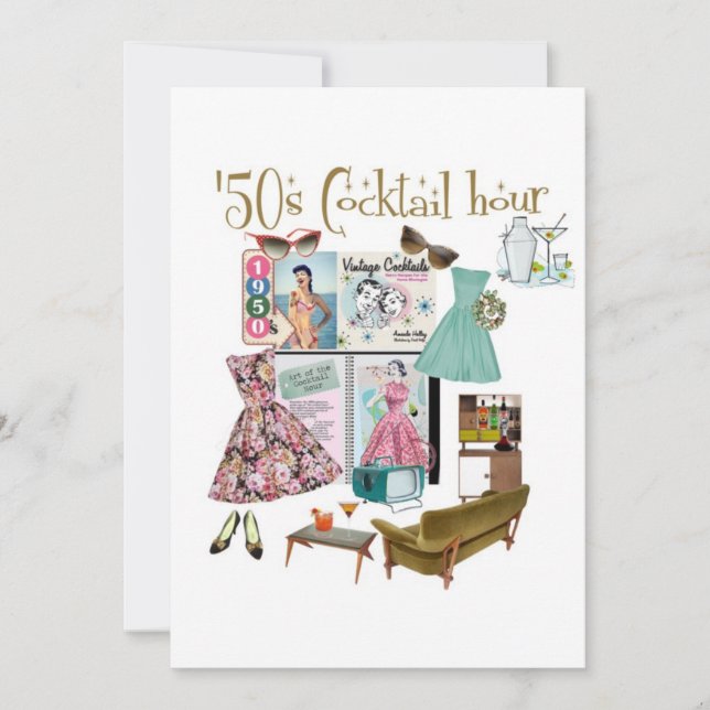 Invitaciones de Cocktail hour de los años 50 (Anverso)