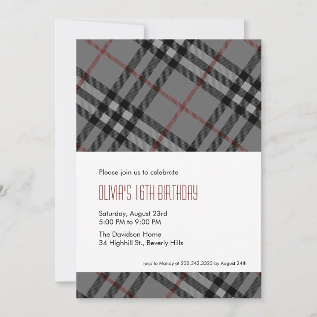 Invitaciones de colocación en negro del diseñador (Anverso)