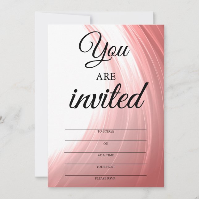 Invitaciones de color rosa salmón a Soiree (Anverso)