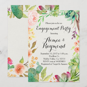 Invitaciones de Compromiso de Cactus