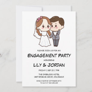 Invitaciones de compromiso de personalizados de pa