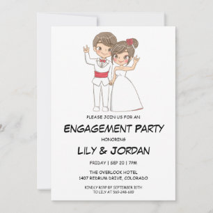 Invitaciones de compromiso de personalizados de pa