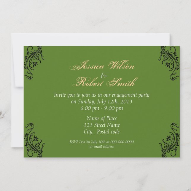 Invitaciones de compromiso de primavera (Anverso)