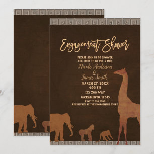 Invitaciones de compromiso de safari africano selv