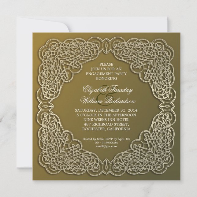 invitaciones de compromiso elegantes (Anverso)