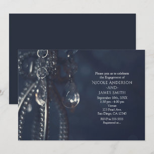 Invitaciones de compromiso elegantes de cristal az