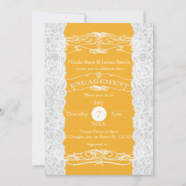 Invitaciones de COMPROMISO elegantes de encaje ama