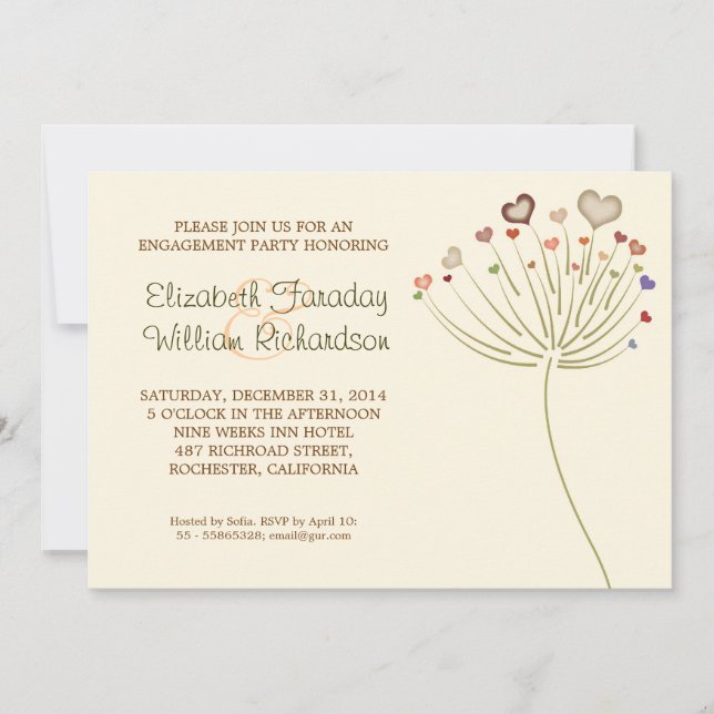 invitaciones de compromiso modernas y lindas (Anverso)