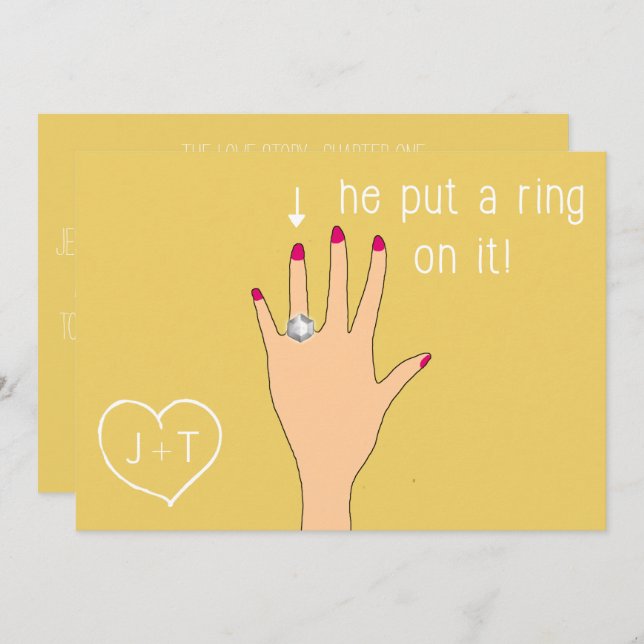 Invitaciones de compromiso moderno (Anverso / Reverso)