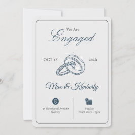 Invitaciones de Compromiso Romántico | Elegantes y