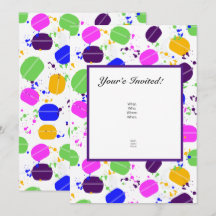 Invitaciones de Confeti Macarón - Personalizadas