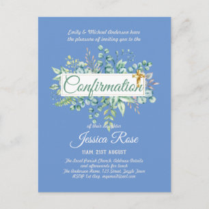 Invitaciones de confirmación Budge Eucalyptus Gree