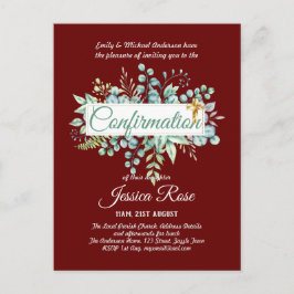 Invitaciones de confirmación Budge Eucalyptus Gree