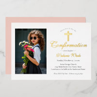 Invitaciones de Confirmación de Fotos para Niñas M