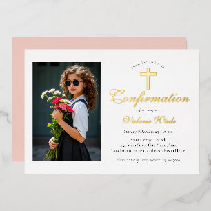 Invitaciones de Confirmación de Fotos para Niñas M