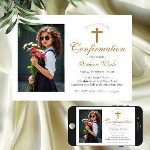 Invitaciones de Confirmación de Fotos para Niñas M