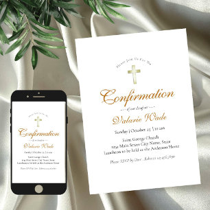 Invitaciones de Confirmación para Niñas Minimalist
