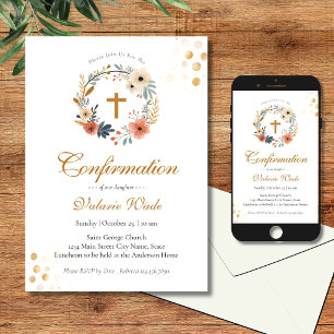 Invitaciones de Confirmación para Niñas Minimalist