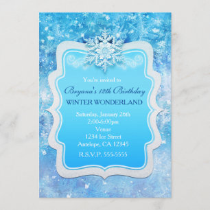 Invitaciones de copo de nieve de invierno de hielo