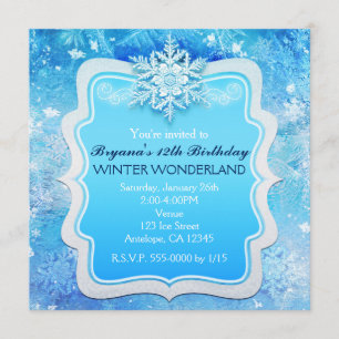 Invitaciones de copo de nieve de tierra de maravil