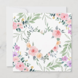 Invitaciones de Corazón de Flor Rosa