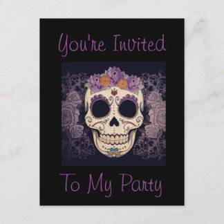 Invitaciones de cráneos de azúcar