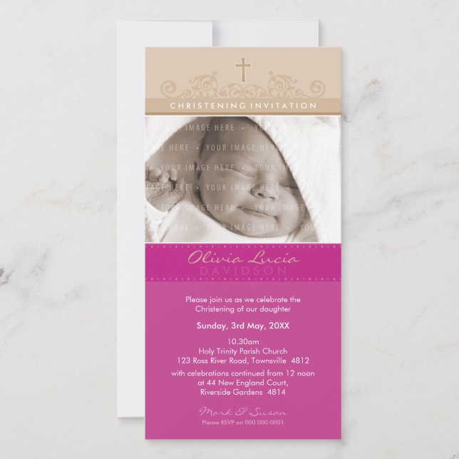 INVITACIONES DE CRISTENCIA FOTOGRÁFICA :: elegante (Anverso)