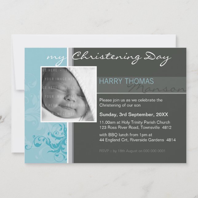 INVITACIONES DE CRISTENING DE FOTOS :: posh 5L (Anverso)