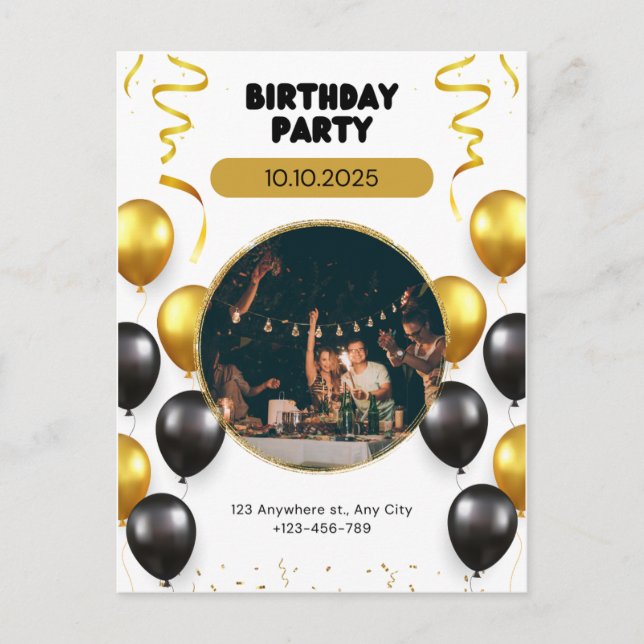 Invitaciones de cumpleaños (Anverso)