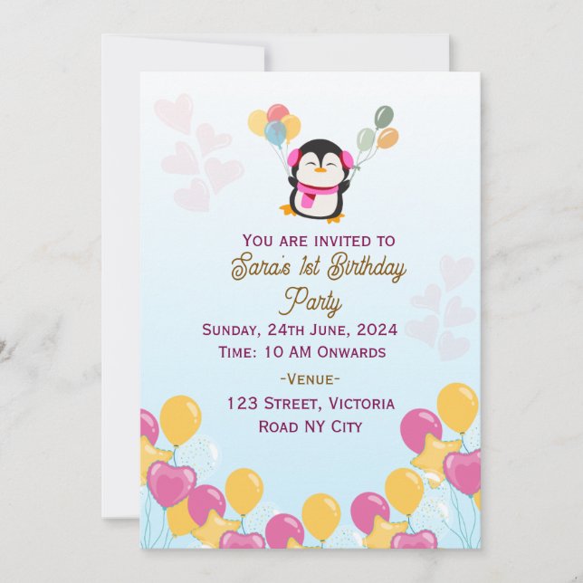 Invitaciones de cumpleaños (Anverso)