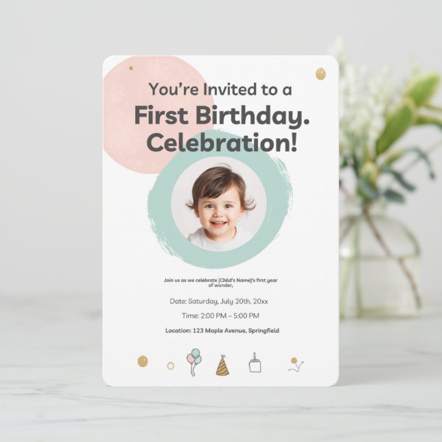 Invitaciones de cumpleaños (Anverso de pie)