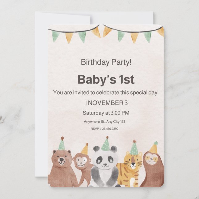 Invitaciones de cumpleaños  (Anverso)