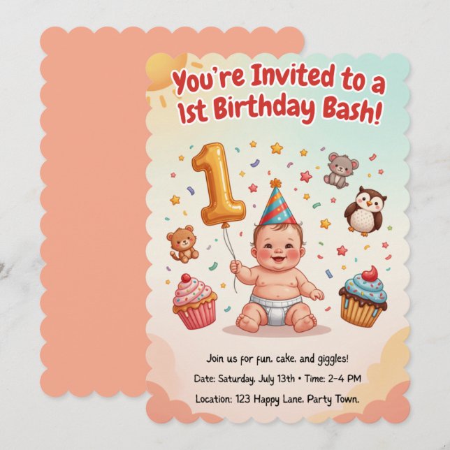 Invitaciones de cumpleaños (Anverso / Reverso)