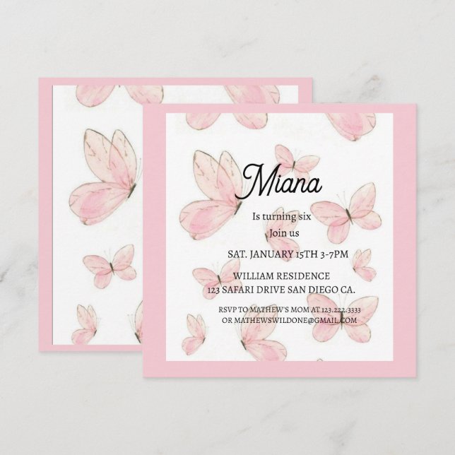 Invitaciones de cumpleaños (Anverso / Reverso)