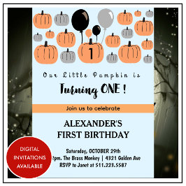 invitaciones de cumpleaños 1º de Halloween en octu