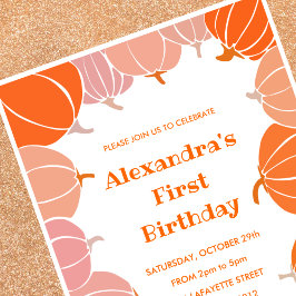 invitaciones de cumpleaños 1º Halloween calabaza r