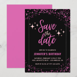 Invitaciones de cumpleaños 15 rosa Guarden la fech
