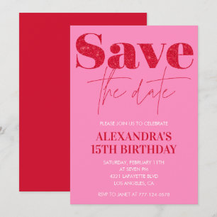 Invitaciones de cumpleaños 15 rosadas Chic Guarden
