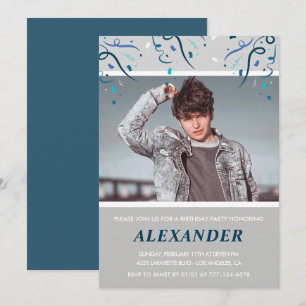 invitaciones de cumpleaños 18 hombres Confeti Foto