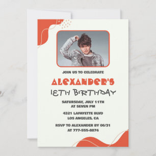 Invitaciones de cumpleaños 18 para hombres Moderna