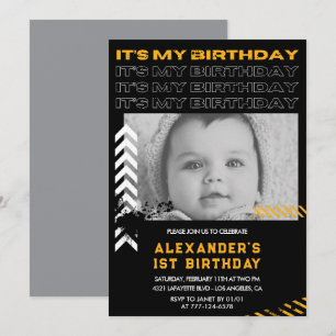 invitaciones de cumpleaños 1er niño Foto Pintura e