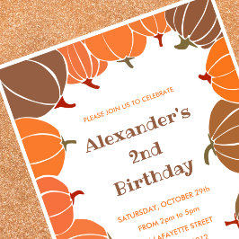 Invitaciones de cumpleaños 2º Halloween calabaza l